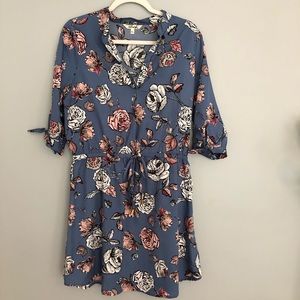 Rose Printed Knee Length Dress
